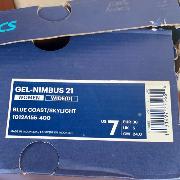 ASICS GEL-NIMBUS 21, size 7 WIDE - Picture 6 of 6